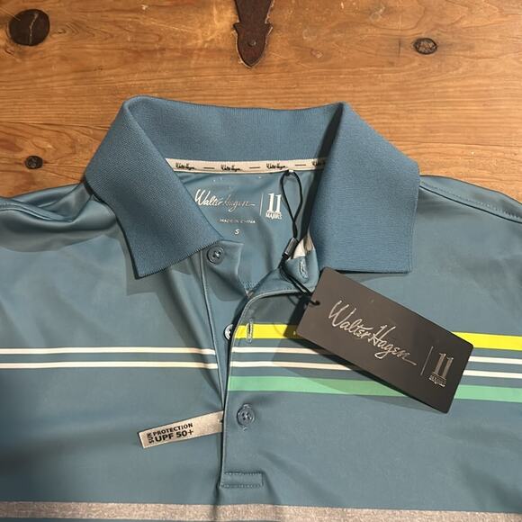 Mens Walter Hagan Blue Polo w/Stripes Size Small - Picture 4 of 7